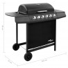 Grill gazowy z 6 palnikami, czarny