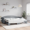 Sofa rozsuwana, jasnoszara, 90x200 cm, tkanina