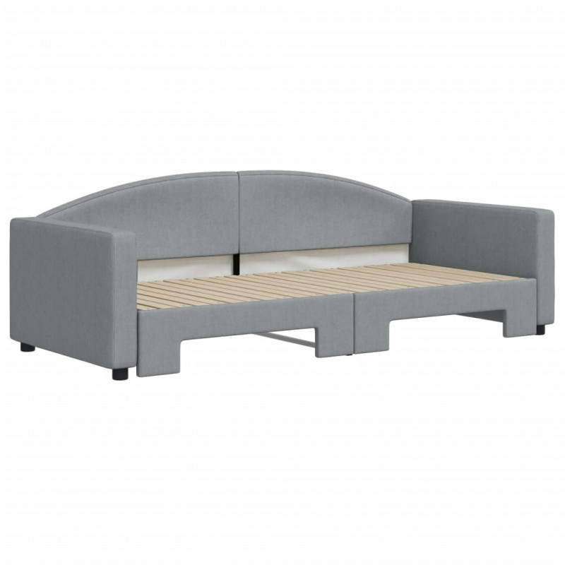 Sofa rozsuwana, jasnoszara, 90x200 cm, tkanina