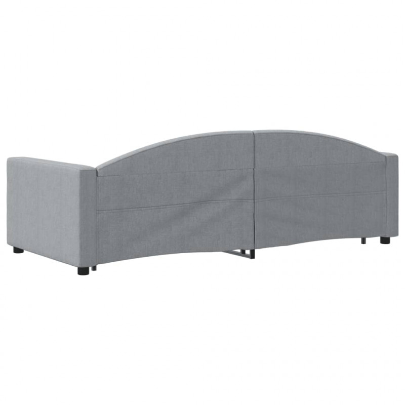 Sofa rozsuwana, jasnoszara, 90x200 cm, tkanina