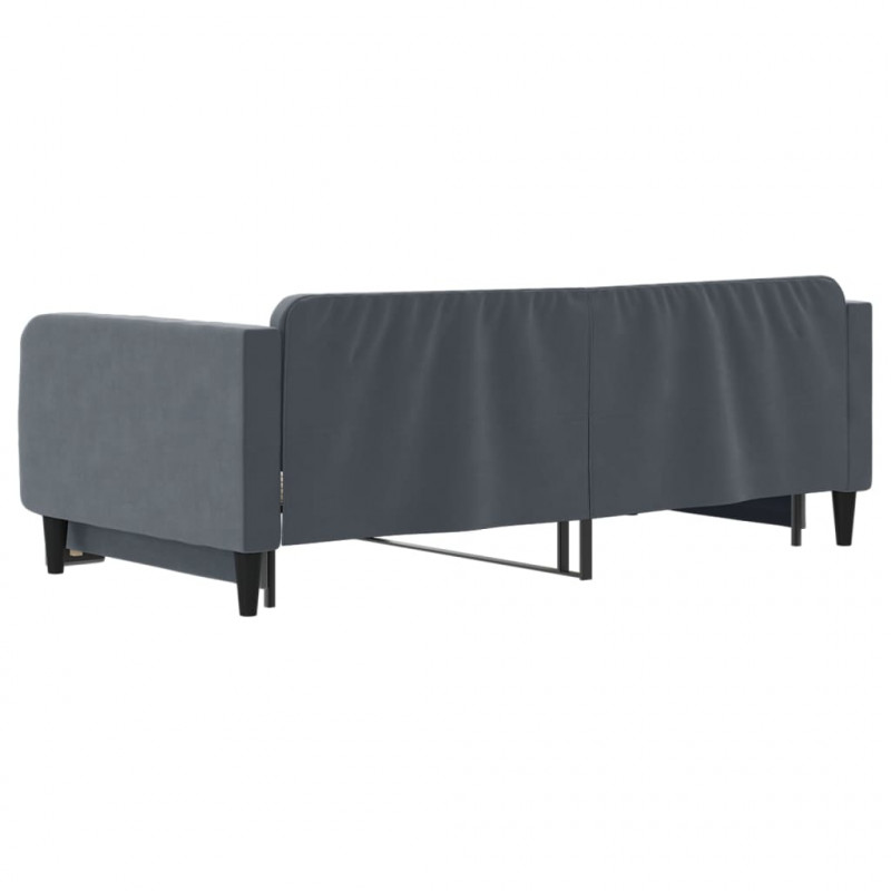 Sofa rozsuwana, ciemnoszara, 100x200 cm, aksamit