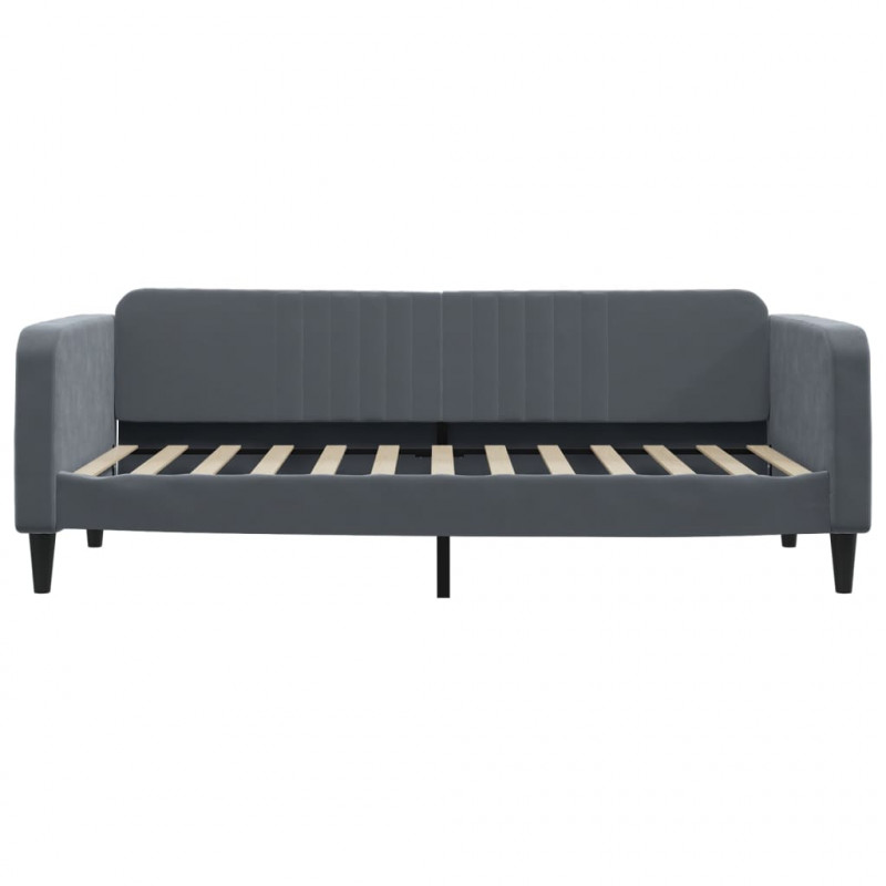 Sofa rozsuwana, ciemnoszara, 100x200 cm, aksamit