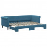 Sofa rozsuwana, niebieska, 80x200 cm, aksamit