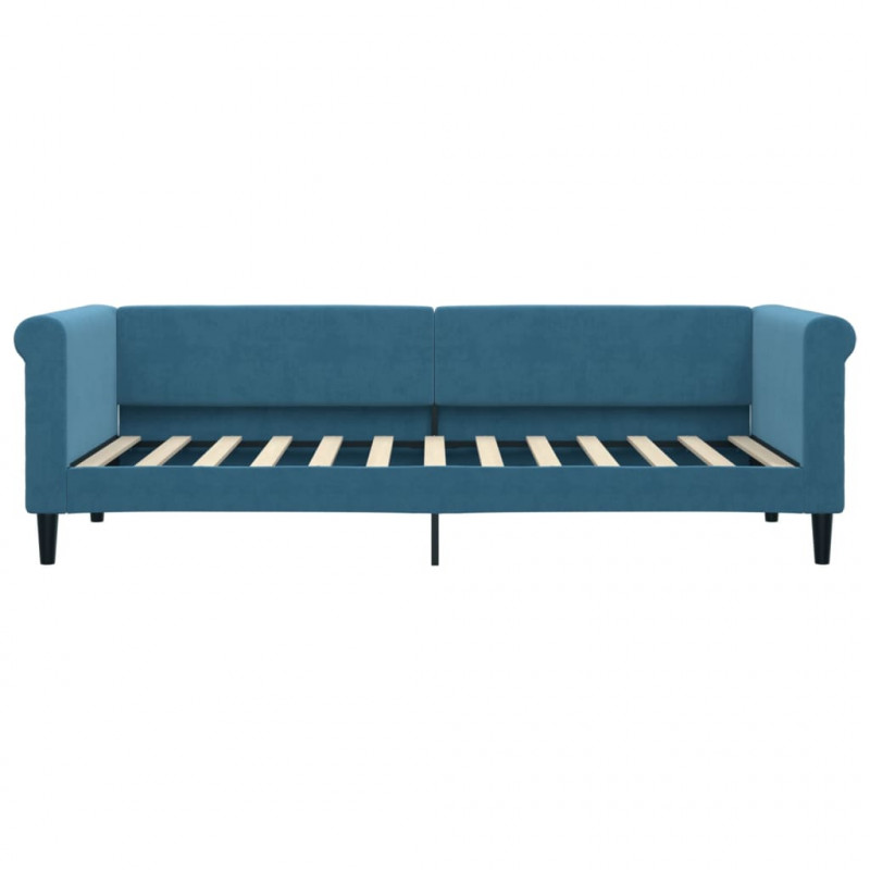 Sofa rozsuwana, niebieska, 80x200 cm, aksamit