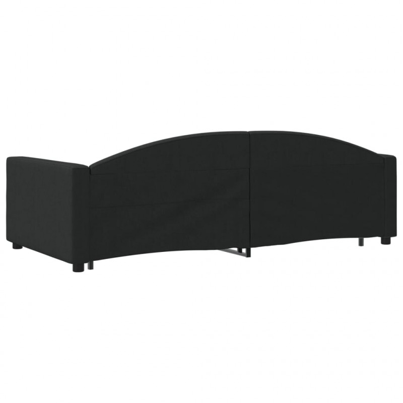 Sofa rozsuwana, czarna, 100x200 cm, tkanina