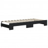Sofa rozsuwana, czarna, 100x200 cm, tkanina