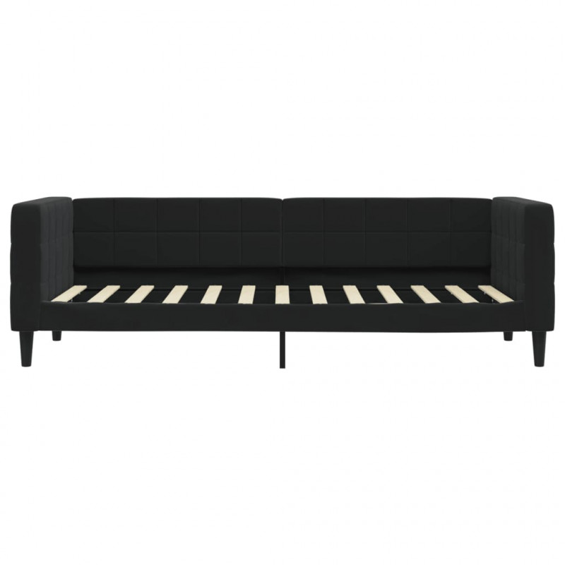 Sofa rozsuwana, czarna, 80x200 cm, aksamit