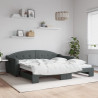 Sofa rozsuwana, ciemnoszara, 100x200 cm, tkanina