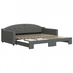 Sofa rozsuwana, ciemnoszara, 100x200 cm, tkanina