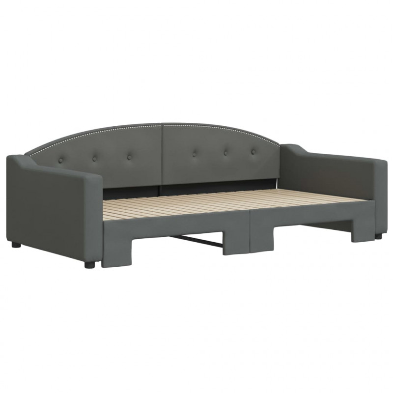 Sofa rozsuwana, ciemnoszara, 100x200 cm, tkanina