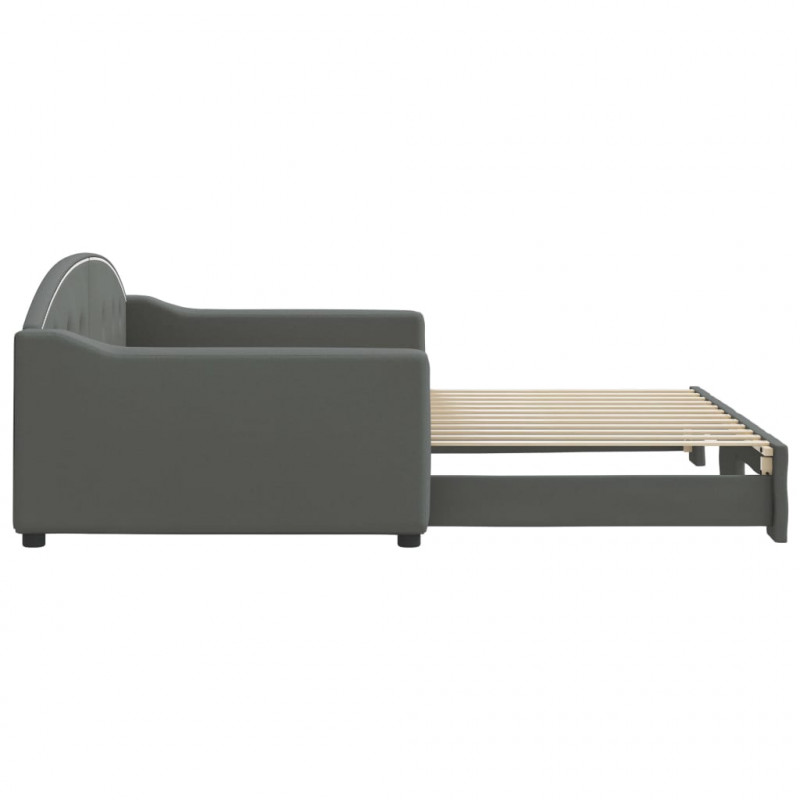 Sofa rozsuwana, ciemnoszara, 100x200 cm, tkanina