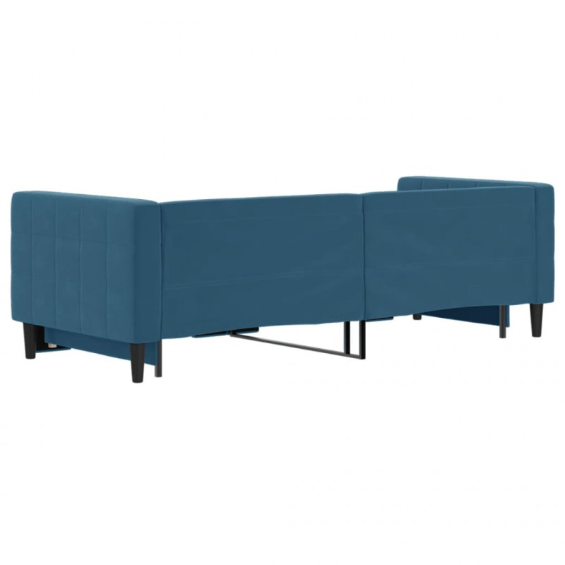 Sofa rozsuwana, niebieska, 80x200 cm, aksamit