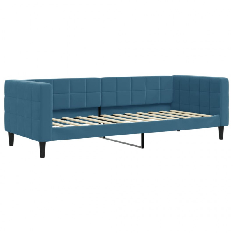 Sofa rozsuwana, niebieska, 80x200 cm, aksamit