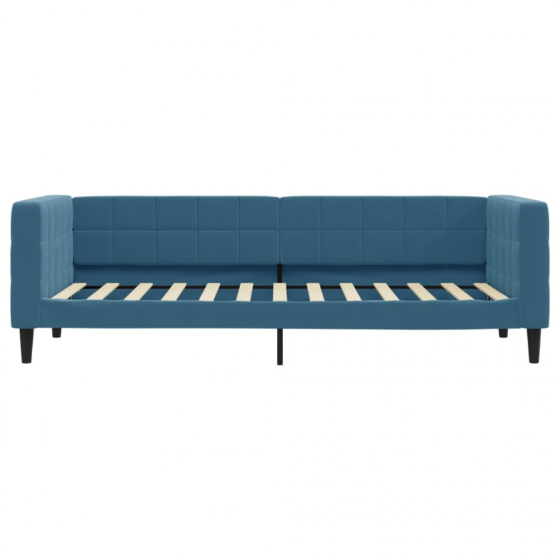 Sofa rozsuwana, niebieska, 80x200 cm, aksamit