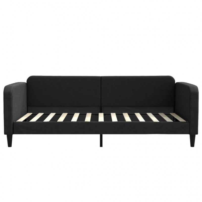 Sofa rozsuwana, czarna, 100x200 cm, tkanina