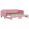 Sofa rozsuwana, różowa, 80x200 cm, aksamit