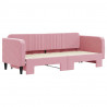 Sofa rozsuwana, różowa, 80x200 cm, aksamit