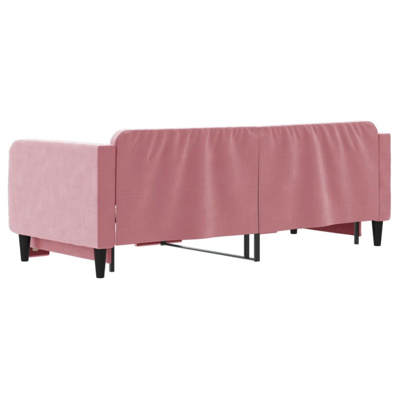 Sofa rozsuwana, różowa, 80x200 cm, aksamit