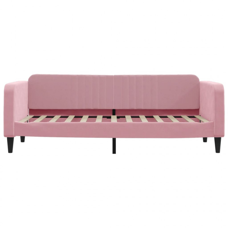 Sofa rozsuwana, różowa, 80x200 cm, aksamit