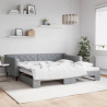 Sofa rozsuwana, jasnoszara, 100x200 cm, tkanina