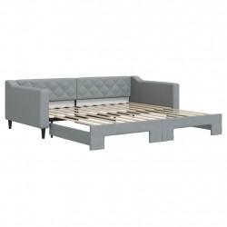 Sofa rozsuwana, jasnoszara, 100x200 cm, tkanina
