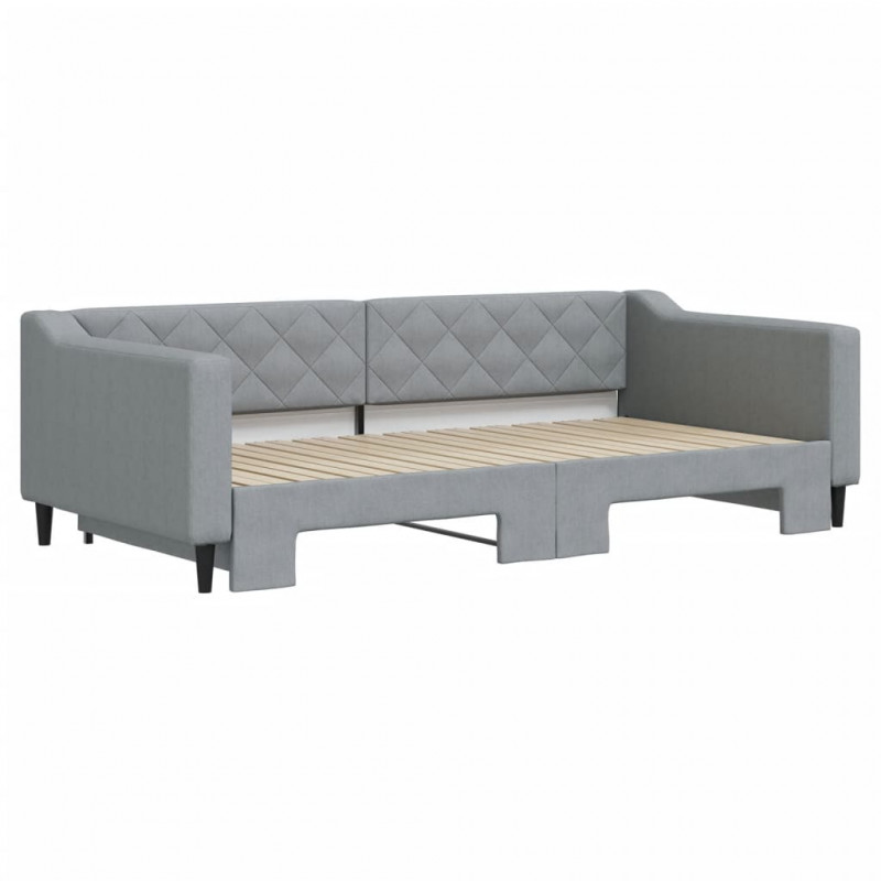 Sofa rozsuwana, jasnoszara, 100x200 cm, tkanina