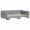 Sofa rozsuwana, jasnoszara, 100x200 cm, tkanina