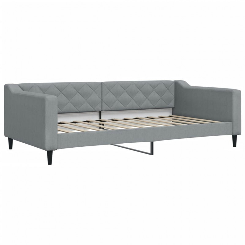 Sofa rozsuwana, jasnoszara, 100x200 cm, tkanina
