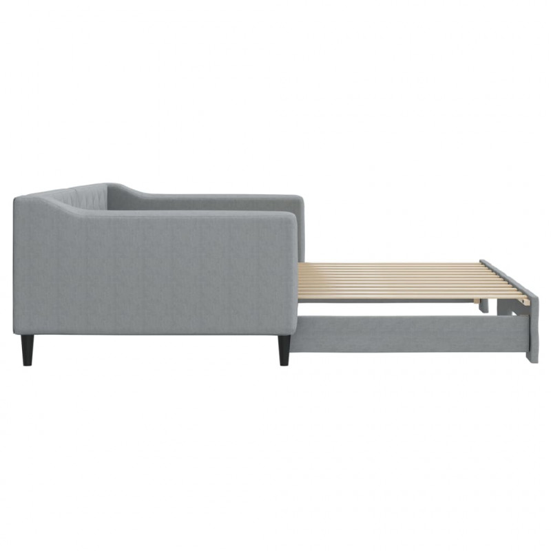 Sofa rozsuwana, jasnoszara, 100x200 cm, tkanina