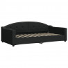Sofa rozsuwana z materacami, czarna, 100x200 cm, tkanina