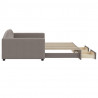 Sofa rozsuwana z szufladami, taupe, 100x200 cm, tkanina