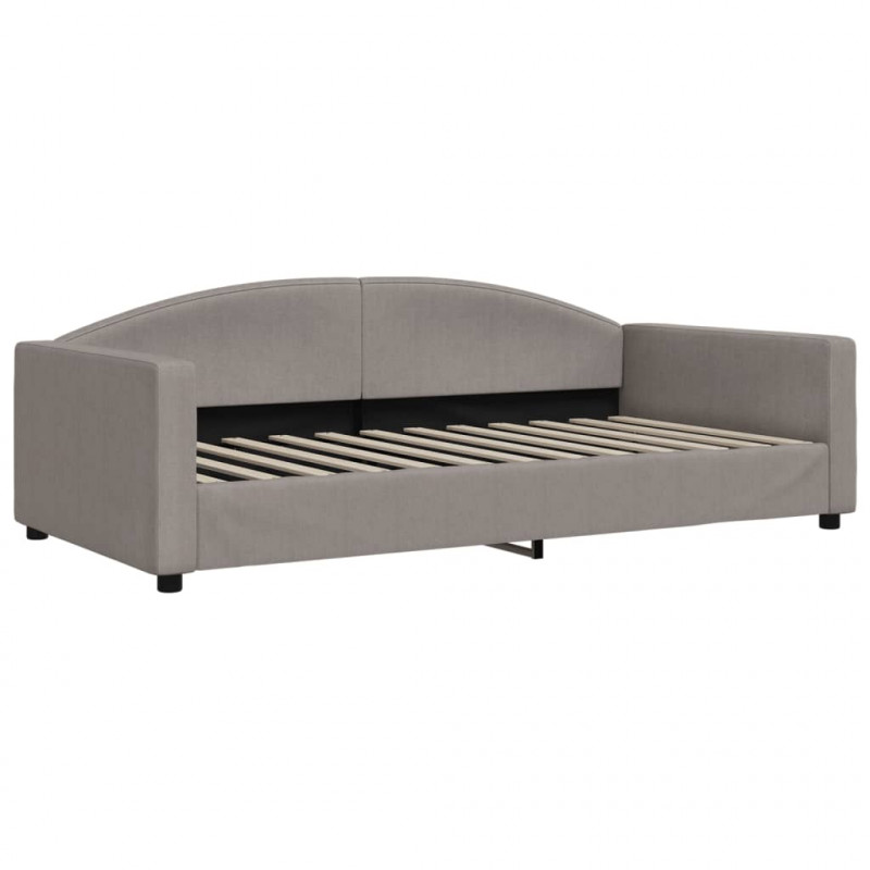 Sofa rozsuwana z szufladami, taupe, 100x200 cm, tkanina