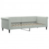 Sofa rozsuwana z szufladami, jasnoszara, 80x200 cm, aksamit