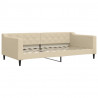 Sofa rozsuwana z szufladami, kremowa, 100x200 cm, tkanina