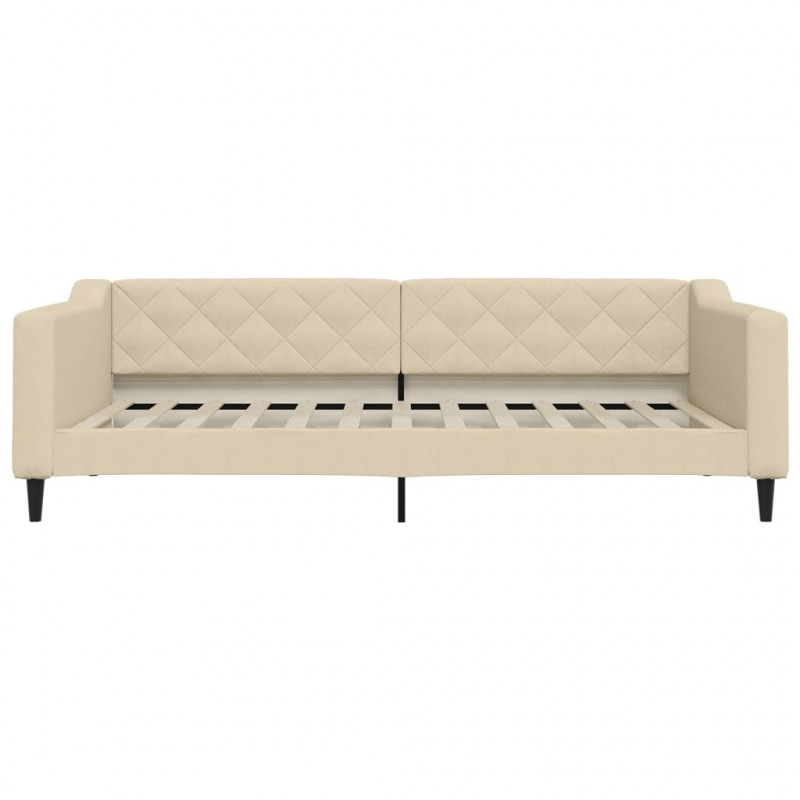 Sofa rozsuwana z szufladami, kremowa, 100x200 cm, tkanina