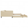 Sofa rozsuwana z szufladami, kremowa, 100x200 cm, tkanina