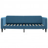 Sofa rozsuwana z szufladami, niebieska, 80x200 cm, aksamit