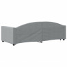 Sofa rozsuwana z szufladami, jasnoszara, 90x200 cm, tkanina