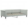 Sofa rozsuwana z szufladami, jasnoszara, 90x200 cm, aksamit