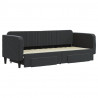 Sofa rozsuwana z szufladami, czarna, 80x200 cm, aksamit