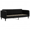 Sofa rozsuwana z szufladami, czarna, 80x200 cm, aksamit