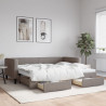 Sofa rozsuwana z szufladami, taupe, 90x200 cm, tkanina