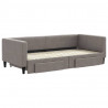 Sofa rozsuwana z szufladami, taupe, 90x200 cm, tkanina