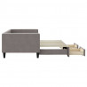 Sofa rozsuwana z szufladami, taupe, 90x200 cm, tkanina