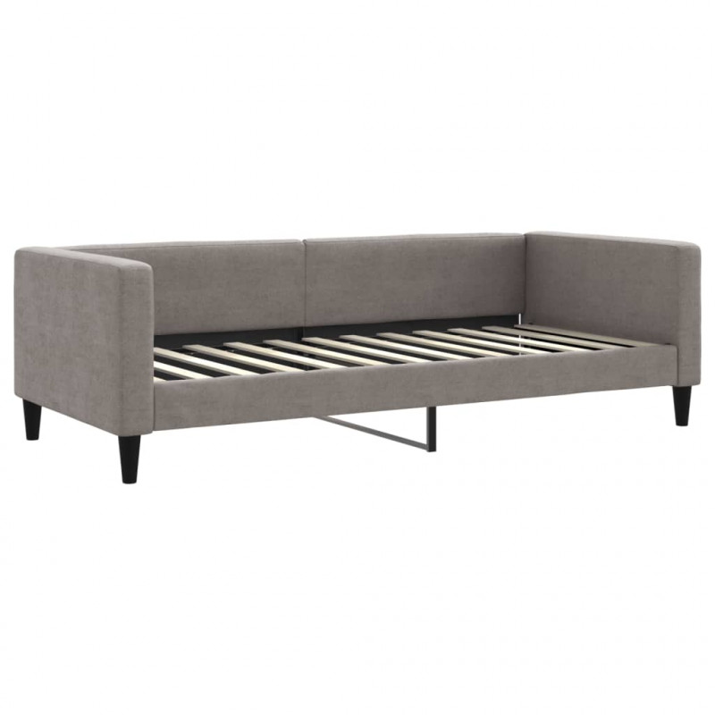 Sofa rozsuwana z szufladami, taupe, 90x200 cm, tkanina