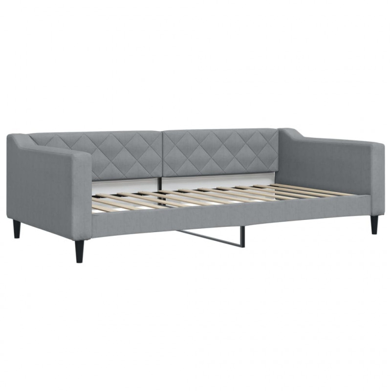 Sofa rozsuwana z szufladami, jasnoszara, 100x200 cm, tkanina