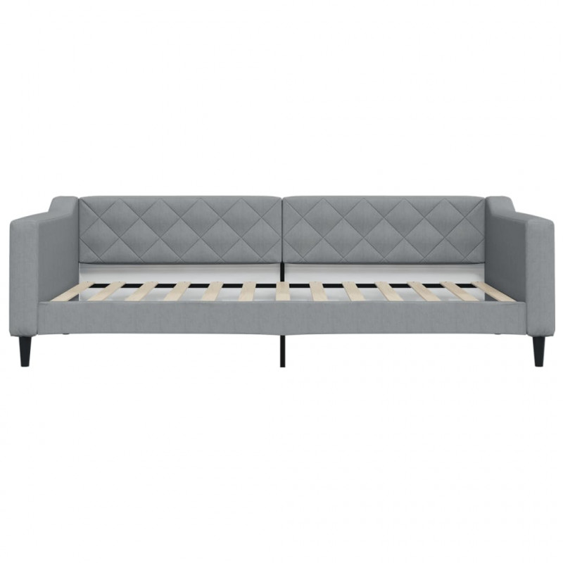 Sofa rozsuwana z szufladami, jasnoszara, 100x200 cm, tkanina
