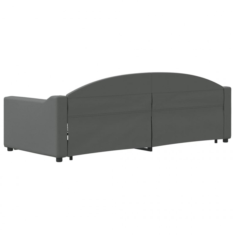 Sofa rozsuwana z szufladami, ciemnoszara, 80x200 cm, tkanina