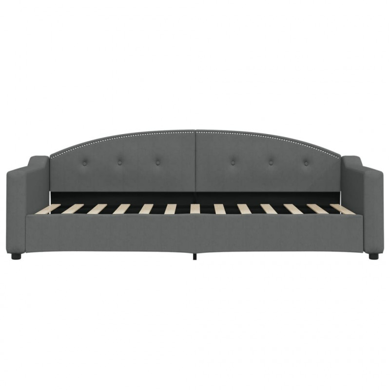 Sofa rozsuwana z szufladami, ciemnoszara, 80x200 cm, tkanina