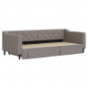 Sofa rozsuwana z szufladami, taupe, 90x200 cm, tkanina
